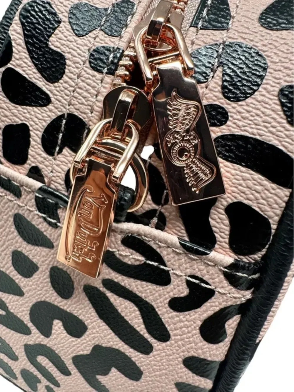 Von Dutch Pink Cheetah Small Bowling Bag